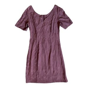 Vintage Mica Burgundy Red Floral Dress Women’s Size Small